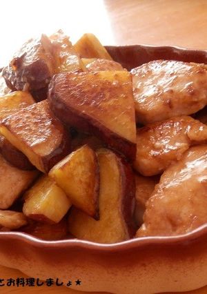 簡単★鶏肉とサツマイモのこってり炒め-レシピのメイン写真