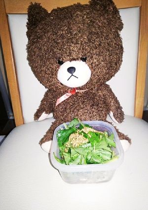 三葉と水菜のゴマあえ！-レシピのメイン写真