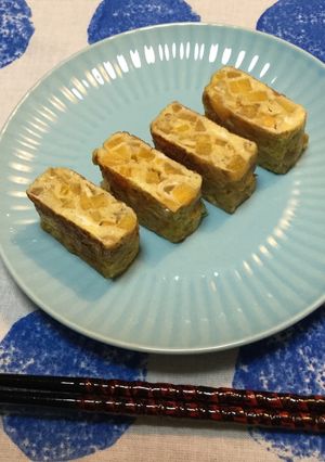 甘い柿がたっぷり＊秋の卵焼き-レシピのメイン写真