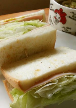 レタスたっぷり♡ハムサンドイッチ！-レシピのメイン写真