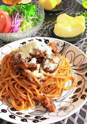 簡単♡鯖缶でボロネーゼ風パスタ-レシピのメイン写真