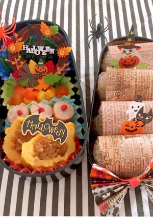 ハロウィン俵おにぎり折り紙ラッピング-レシピのメイン写真