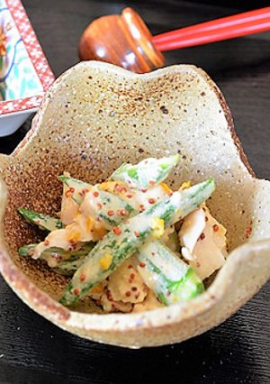 鶏ささみとオクラのつぶ入りマスタード和え-レシピのメイン写真