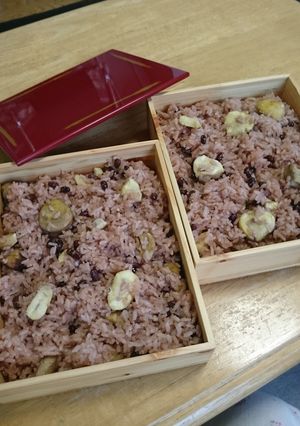 炊飯器で栗入り赤飯(栗おこわ)-レシピのメイン写真