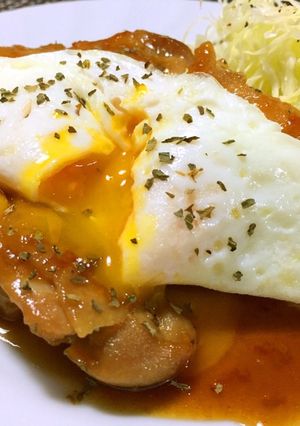 とろ〜り半熟オムレツのせ甘辛チキン♡-レシピのメイン写真