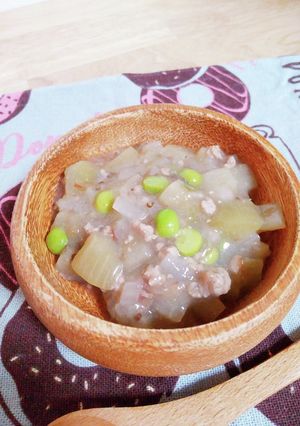 離乳食後期＊なすと挽き肉の味噌煮込み-レシピのメイン写真