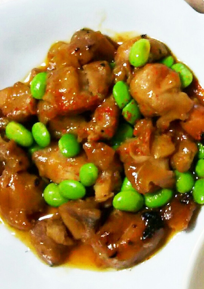 鶏皮と砂肝のピリ辛炒め-レシピのメイン写真