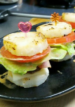 パンを使わない♪長芋バンズの野菜バーガー-レシピのメイン写真
