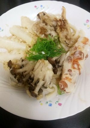 天ぷら出汁混ぜうどん(ピリ辛)-レシピのメイン写真