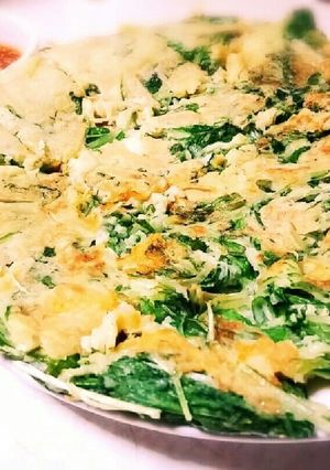 お好み焼き粉で！水菜とチーズのチヂミ-レシピのメイン写真