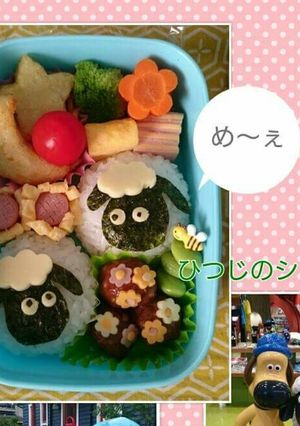 お花畑のひつじのショーンのキャラ弁❤-レシピのメイン写真