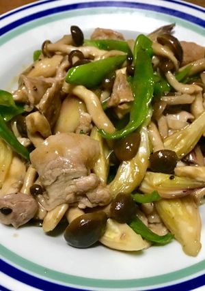 俺流！茗荷とブナシメジの豚肉ポン酢炒め-レシピのメイン写真