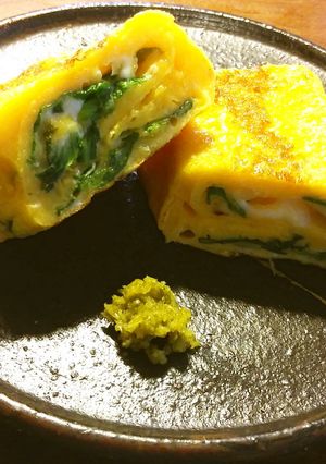お弁当用三つ葉入り玉子焼き-レシピのメイン写真