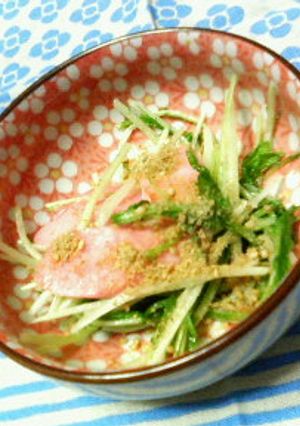 ✿水菜と❀魚肉ソーセージの✿ゴマソテー-レシピのメイン写真