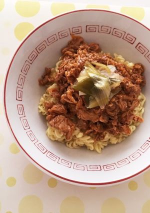 【鍋リメイク】辛ラーメンで汁なし担々麺-レシピのメイン写真