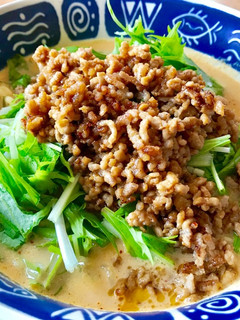 豆乳でまろやか、豚そぼろ辛ラーメン-レシピのメイン写真