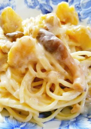 手抜き♪栗ときのこのクリームパスタ-レシピのメイン写真
