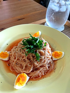 トマトジュースで太陽のトマト麺風冷製素麺-レシピのメイン写真