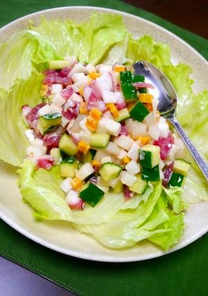 簡単！魚介と長芋の和風サラダ-レシピのメイン写真