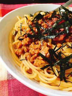 納豆と梅干しのパスタ-レシピのメイン写真