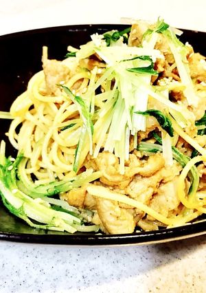 豚肉の濃厚ごまだれパスタ 五右衛門風-レシピのメイン写真
