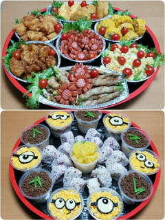 運動会 カップ弁当 ミニオン 弁当おかず-レシピのメイン写真
