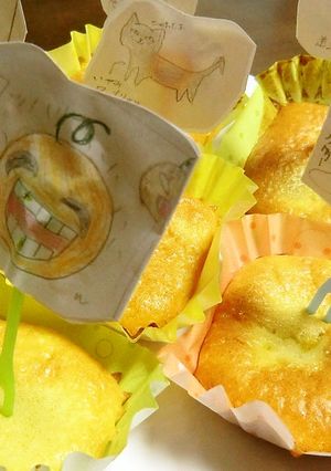 小学生と、カボチャでハロウインケーキを★-レシピのメイン写真