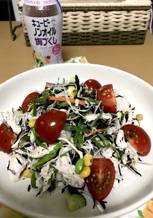鶏ささみとひじきの貧血防止サラダ-レシピのメイン写真