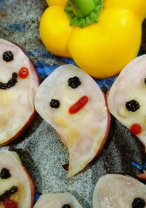 ハロウィン♥オバケのミニピザ-レシピのメイン写真