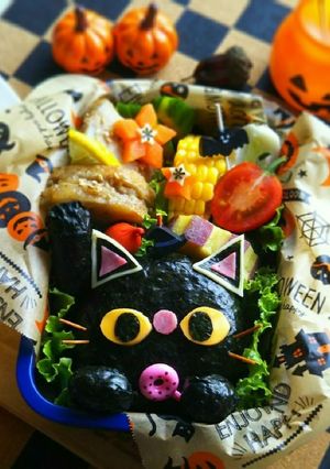 キャラ弁♡黒猫ちゃんのハロウィン弁当-レシピのメイン写真