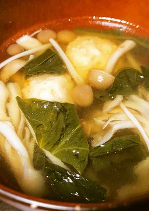 簡単！秋の味覚♪絶品の鶏つくねのきのこ汁-レシピのメイン写真