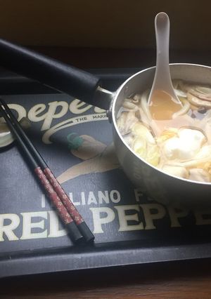 鍋焼きうどんエコノミー-レシピのメイン写真