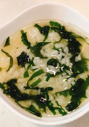 温かい朝ごはん、わかめスープごはん！-レシピのメイン写真
