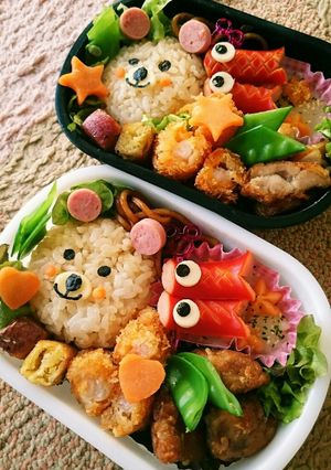 ☆くま&こいのぼりの簡単キャラ弁当☆-レシピのメイン写真