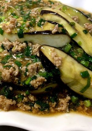 蒸し茄子のひき肉あんかけ-レシピのメイン写真
