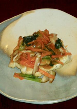 ふわふわ豆腐ハンバーグの野菜あんかけ-レシピのメイン写真