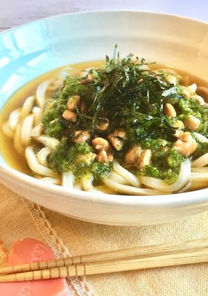 納豆ときゅうりこぶおろしのぶっかけうどん-レシピのメイン写真