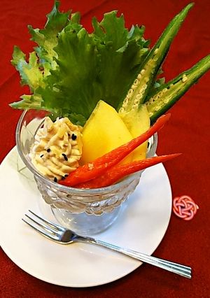 柿のゴマだれ風豆腐クリーム素麺パフェ-レシピのメイン写真