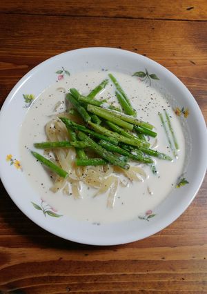 グリーンアスパラのクリームパスタ-レシピのメイン写真