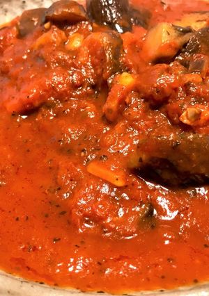 鶏もも肉と茄子のトマト煮バジル風味-レシピのメイン写真