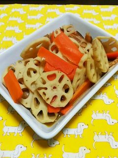 蓮根と人参の炒め煮-レシピのメイン写真