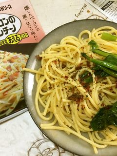 小松菜合う「燻製ベーコンのパスタソース」-レシピのメイン写真