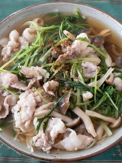 豚バラ肉と水菜のはりはり風にゅうめん-レシピのメイン写真