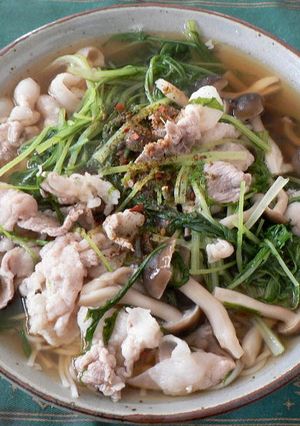 豚バラ肉と水菜のはりはり風にゅうめん-レシピのメイン写真