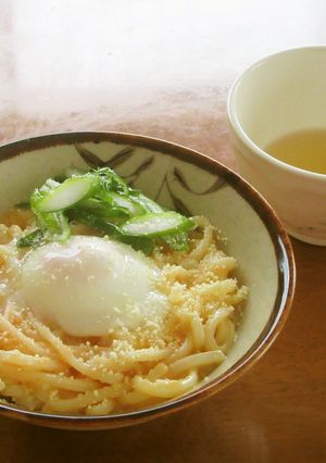 チーズたらこ釜玉うどん　白だしつゆ付き-レシピのメイン写真