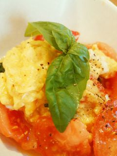 トマトとバシルの玉子炒め-レシピのメイン写真