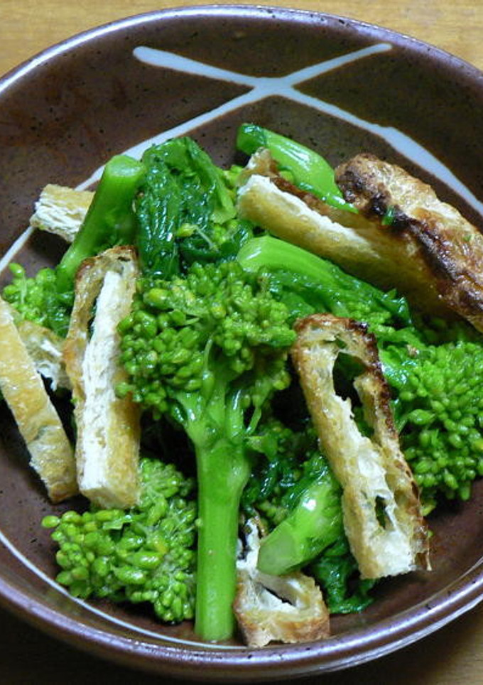 菜花と焼き油揚げのからし和え-レシピのメイン写真