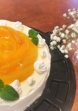 本格的 桃のレアチーズケーキ-レシピのメイン写真
