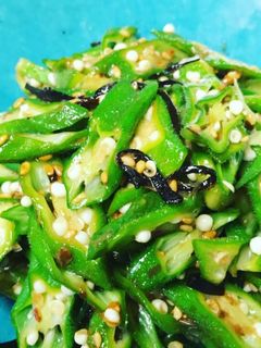 お箸が進む〜!オクラと塩昆布の和え物♬-レシピのメイン写真