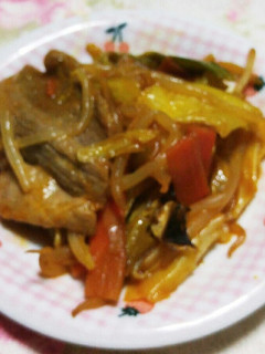 超簡単ヘルシーカレーの豚野菜炒め。-レシピのメイン写真
